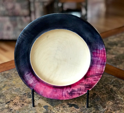 Apricot Bowl with Spalted Maple and Walnut Rim