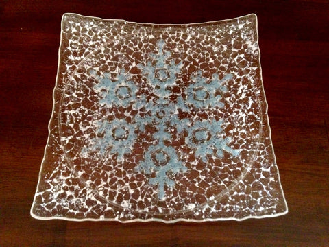 Vintage Ski Sweater Snowflake Plate - 10" x 10"