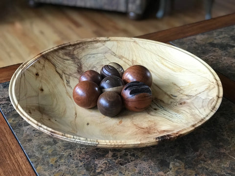 Apricot and Walnut Bowl with Natural Edge