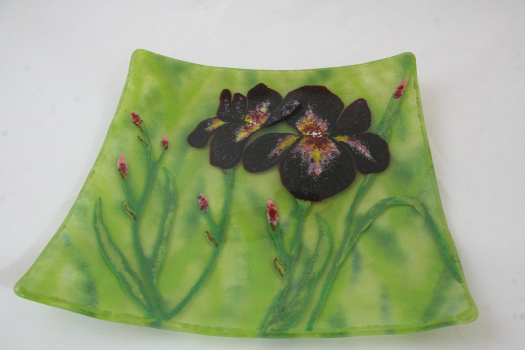Mahogany Iris Plate - sold
