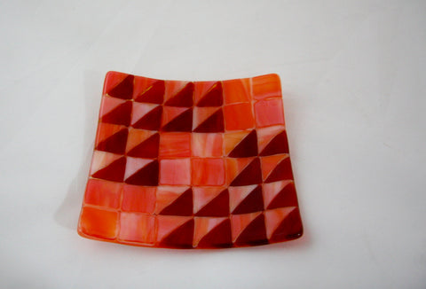 Soap Dish - Scarlet with hints of green and white